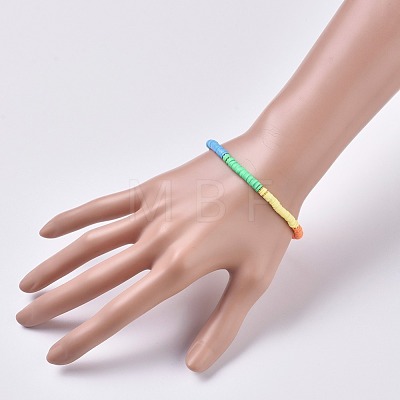 Handmade Polymer Clay Stretch Bracelets BJEW-JB04635-1