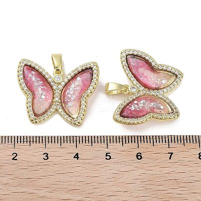 Real 18K Gold Plated Rack Plating Brass Micro Pave Cubic Zirconia Pendants KK-R161-05G-01-1