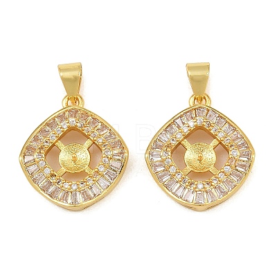 Brass Micro Pave Clear Cubic Zirconia Peg Bails Pin Pendants KK-CBA6A75-41G-1