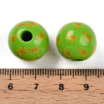 Easter Theme Printed Wood Beads WOOD-T032-22E-1