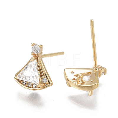 Brass Stud Earring Findings KK-T038-472G-1