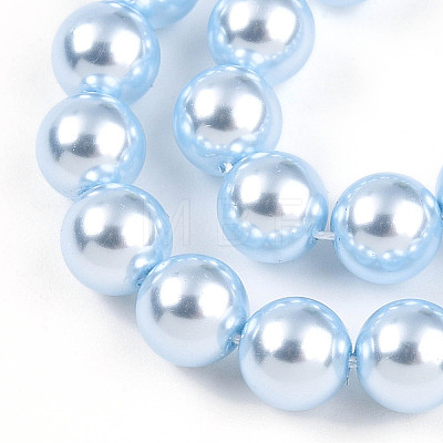 Baking Painted Pearlized Glass Pearl Bead Strands HY-N002-6mm-A05-1