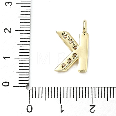Brass Micro Pave Clear Cubic Zirconia Pendants KK-I476-01G-K-1