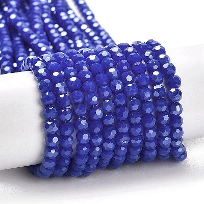 Electroplate Opaque Glass Beads Strands EGLA-A035-P4mm-A07-1