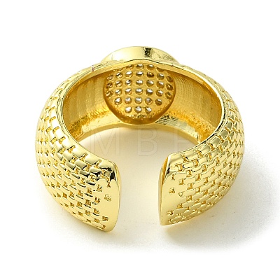 Brass Micro Pave Cubic Zirconia Open Cuff Rings RJEW-K256-37G-1