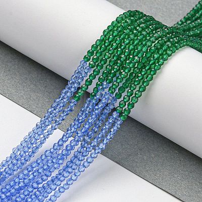 Transparent Gradient Color Glass Beads Strands GLAA-H021-01A-41-1