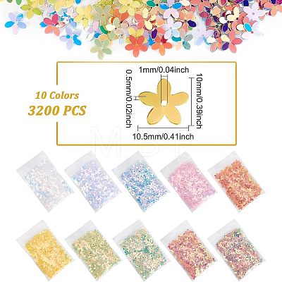 10 Colors Plastic Paillette Beads FIND-OC0001-82-1