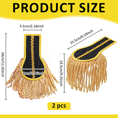Polyester Tassel Epaulettes AJEW-WH0481-522-1