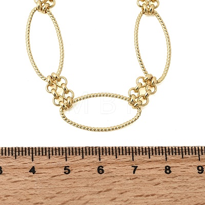Brass Horse Eye Link Chain Necklaces NJEW-L013-15G-1
