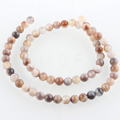 Dyed & Heated Natural Agate Round Beads Strands G-E230-01-6mm-1