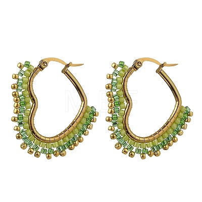 Glass Seed Hoop Earrings for Women EJEW-MZ00797-02-1