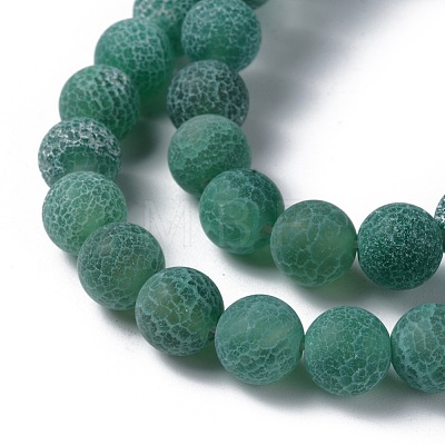 Natural Crackle Agate Beads Strands G-G055-8mm-4-1