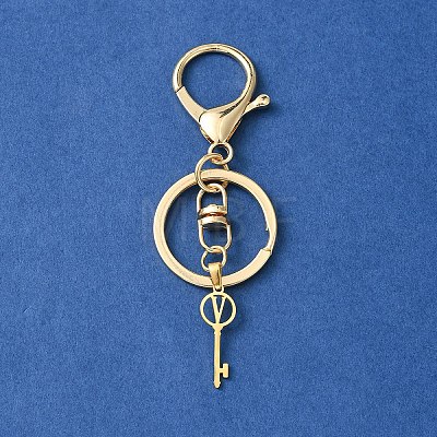 304 Stainless Steel Initial Letter Key Charm Keychains KEYC-YW00004-22-1