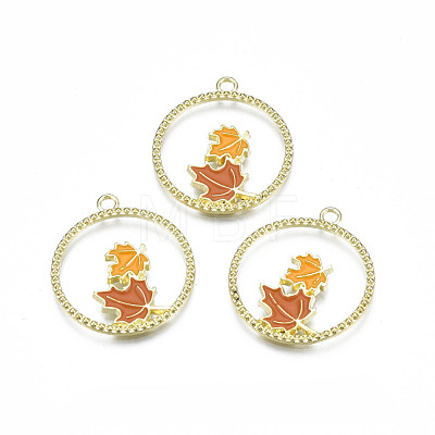 Autumn Theme Alloy Enamel Pendants ENAM-S115-195-1