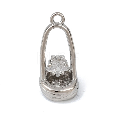 Brass Micro Pave Clear Cubic Zirconia Pendants KK-G545-19P-1