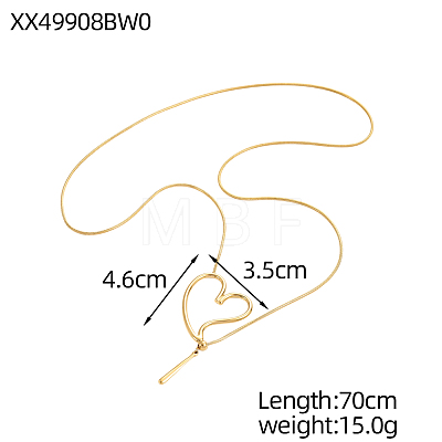 304 Stainless Steel Lariat Necklaces STAS-OY018-30G-1