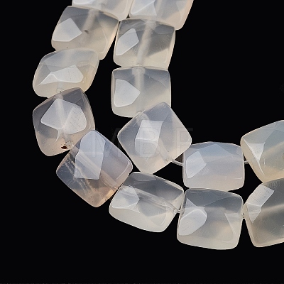 Natural White Agate Beads Strands G-K359-B02-01-1