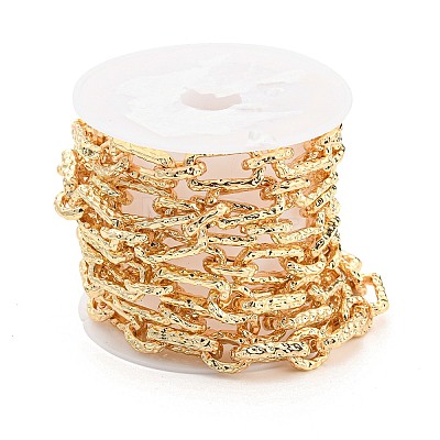 Alloy Textured Oval Link Chains LCHA-K001-05G-1