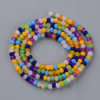 Frosted Glass Beads Strands X-FGLA-T002-10B-1