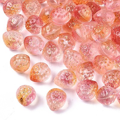 Transparent Spray Painted Glass Beads X-GLAA-R215-01-B03-1