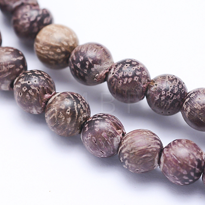 Natural Sandalwood Beads Strands WOOD-P011-01-10mm-1