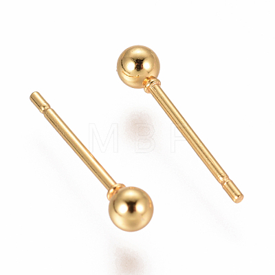 304 Stainless Steel Ball Stud Earrings EJEW-F237-01A-G-1