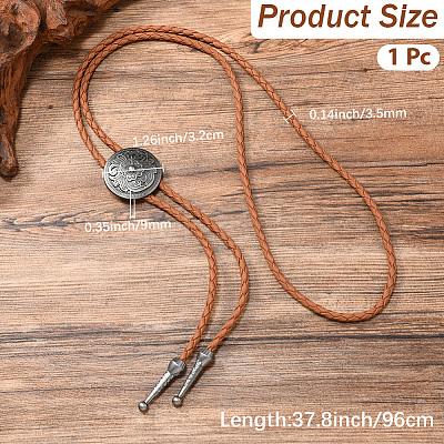 1Pc PU Imitation Leather Braided Cord Lariat Necklaces NJEW-CL0001-36-1