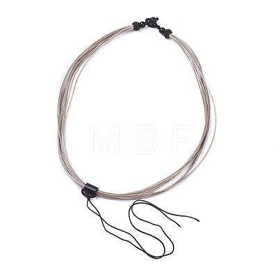 Adjustable Waxed Cord Necklace Making MAK-L027-A03-1