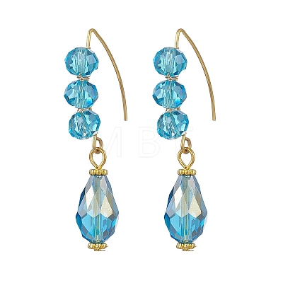 Teardrop Electroplate Glass Dangle Earrings EJEW-JE06797-01-1