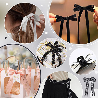 4 Rolls 4 Styles Polyester Ribbons OCOR-WH0077-132-1