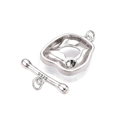 925 Sterling Silver Baroque Toggle Clasps STER-T007-103P-1