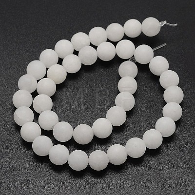 Natural White Jade Beads Strands G-D671-10mm-1