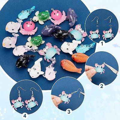 CHGCRAFT DIY Fish Dangle Earring Making Kits DIY-CA0004-10-1