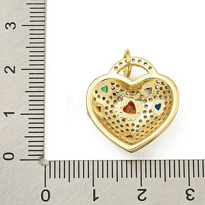 Rack Plating Brass Pave Cubic Zirconia Pendants KK-U029-08G-02-1