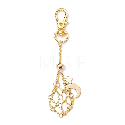 Moon Alloy Swivel Lobster Claw Clasps & Brass Cable Chains AJEW-JB01336-02-1