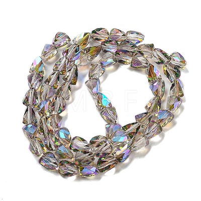 Transparent Electroplate Glass Beads Strands GLAA-G116-03A-HR02-1