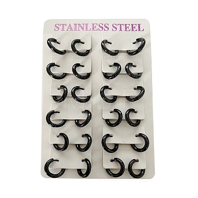 304 Stainless Steel Huggie Hoop Earrings EJEW-O087-09D-EB-01-1