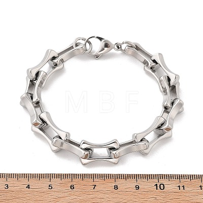 304 Stainless Steel Bone Link Bracelets for Women Men BJEW-F488-28P-1