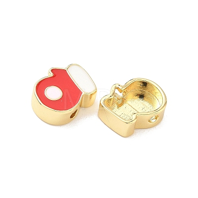 Christmas Brass Enamel Beads KK-I474-G15-1
