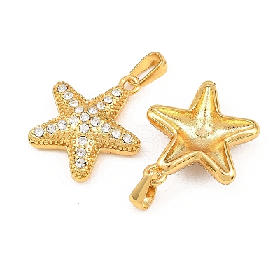 304 Stainless Steel Rhinestone Pendants STAS-P438-27G-1