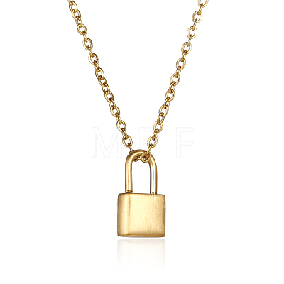 Stainless Steel Padlock Pendant Necklace for Women JX6523-1-1