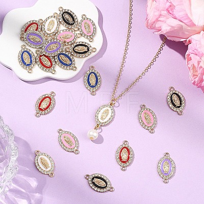 12Pcs 6 Colors Religion Alloy Enamel Connector Charms FIND-YW0012-24-1