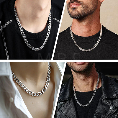 1Pc 304 Stainless Steel Cuban Link Chain Necklaces for Men Women NJEW-SP0001-23D-1