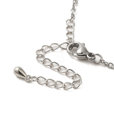 Brass Enamel Pendant Necklace for Women NJEW-A018-01-1