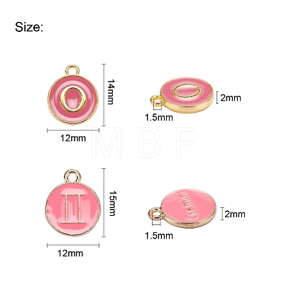 2 Sets 2 Styles Golden Plated Alloy Enamel Charms ENAM-YW0001-28E-1