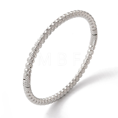 Texture Ion Plating(IP) 304 Stainless Steel Bangles for Women BJEW-K252-03P-1