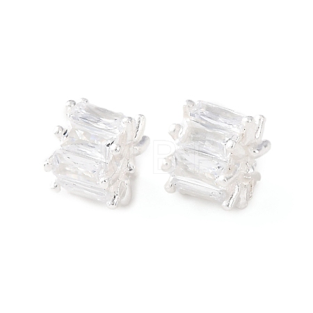 Brass Micro Pave Cubic Zirconia European Beads KK-C157-09D-S-1