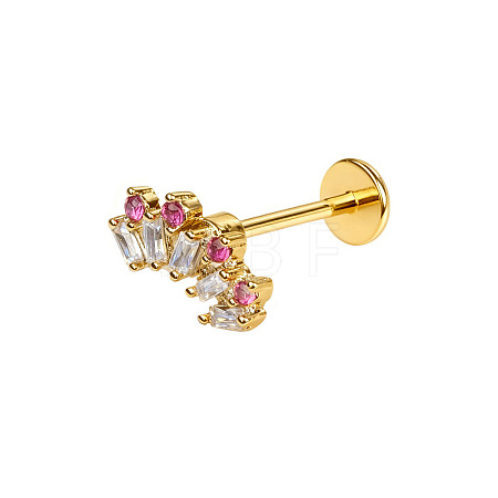 316L Surgical Stainless Steel Pave Pink Cubic Zirconia Cartilage Earrings FS-WGC0A44-07-1