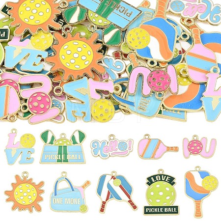 30Pcs 10 Styles Alloy Enamel Sports Pendants ENAM-YW0008-86-1