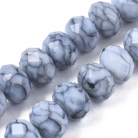 Opaque Baking Paint Glass Beads Strands EGLA-N006-009B-A10-1